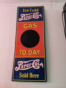 lot 959 image: Customizable Pepsi-Cola and Gas Wall Sign