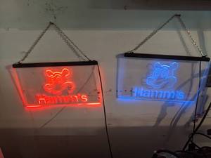 lot 961 image: Neon Hamms Beer Advertising Signs (2) on Chains