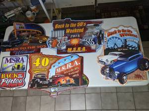 lot 969 image: Metal Back to the 50s Street Rod Signs (5)