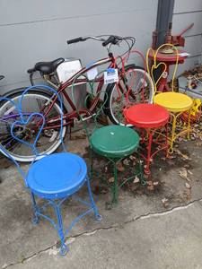 lot 1401 image: Painted Garden  Patio Chairs
