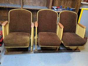lot 1367 image: Three Movie Theater Seats from Paramout Theater in Brainerd