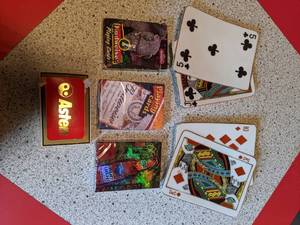 lot 1382 image: Set of playing cards and  Novelty Playing card Ashtrays
