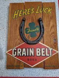 lot 1347 image: Vintage Grain Belt Beer Bar Advertising