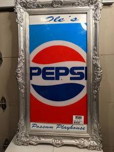 lot 1270 image: Ornate Framed Pepsi Wall Advertising Sign