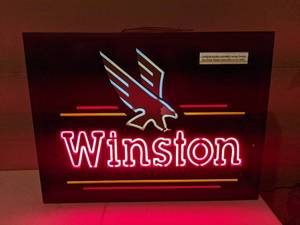 lot 1271 image: Lighted Winston Cigarette Adertising Sign
