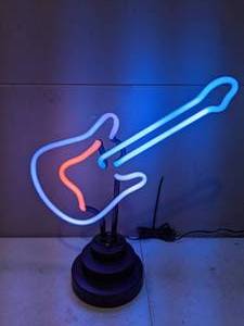 lot 1275 image: Neon Guitar Table Lamp
