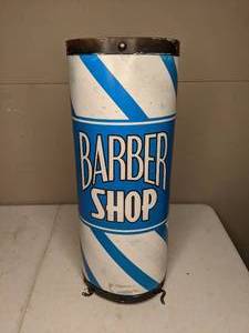 lot 1286 image: Vintage Curved Barber Shop Sign