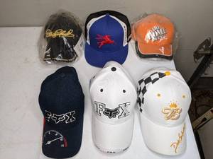 lot 1293 image: Mint Advertising  Baseball Hats - Dale Earnhardt, Home Depot, FOX (2), Budweiser, Mobil Gas