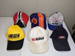 lot 1298 image: Advertising Baseball Hats - NASCAR, Budweiser, Chevrolet, Et Cetera