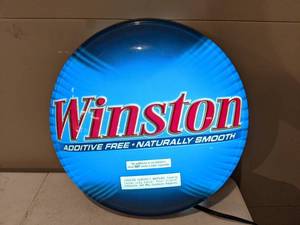 lot 1235 image: Lighted Winston Advertising Sign