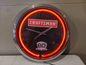 lot 1236 image: Sears Craftsman Neon() Wall Clock