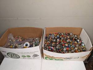 lot 1251 image: Two Large Boxes of Mixed Beer Botle Caps - Many Vintage