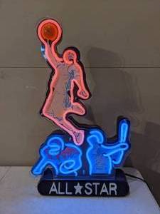 lot 1206 image: All Star Neon Sports Wall Sign