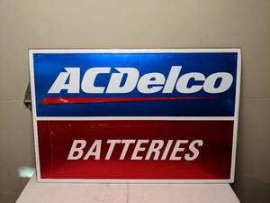 lot 1212 image: Vintage AC Delco Wall Advertising Sign