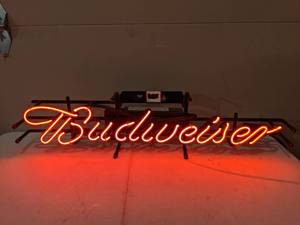 lot 1230 image: Neon Budweiser Wall Sign