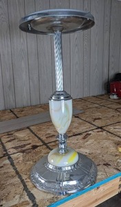 lot 821 image: Vintage Chrome and Marble Ashtray Smoking Stand
