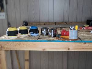 lot 832 image: NASCAR Helmet mugs and can koozies