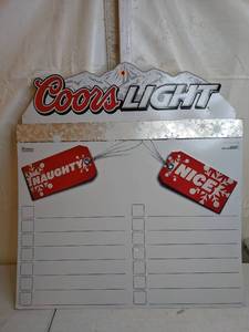lot 1024 image: Coors Light Customizable Holiday Tin Advertising Sign