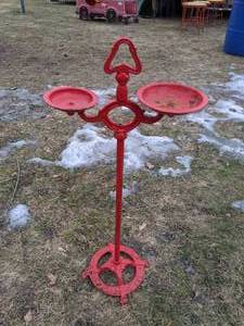 lot 1147 image: Standing Painted Iron Ashtrays