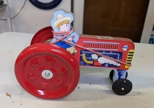 lot 1135 image: Schylling Pull-Along Wood Tractor Toy