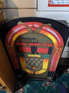lot 1439 image: Wooden Cabinet with Jukebox painted on front