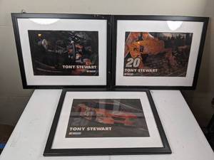 lot 1442 image: 3 Tony Stewart Holographic Framed Pictures