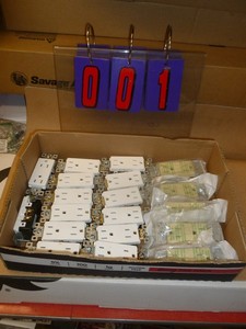 Flat of New Electrical Parts. As shown.