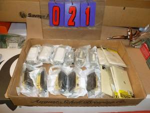 Flat of New Electrical Parts. As shown.