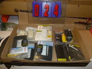 Flat of New Electrical Parts. As shown.