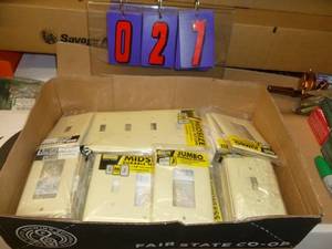 Flat of New Electrical Parts. As shown.