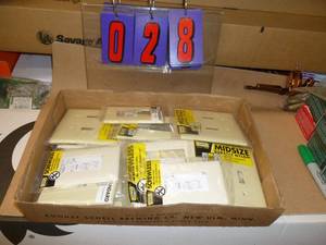 Flat of New Electrical Parts. As shown.