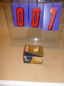 Federal Premium .44 mag ammo, Box of 20. As shown.