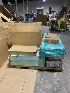 Pallet of Assorted Racking and Shelving. Open Box See Pictures