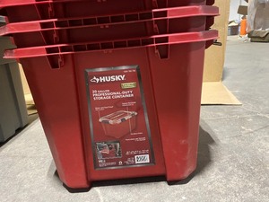 Lot of Assorted Husky Plastic Bins in Good Conditions. See Pictures