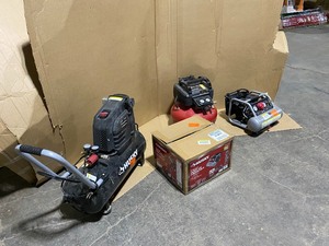 Pallet of Assorted Air Compressors in New, Used, and Open Box Conditions. See Pictures