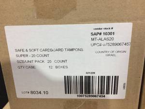 2 Cases Safe &amp Soft Cardboard Applicator Boxed Tampons Super Absorbency 20 Count 12 Boxes