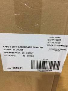 2 Cases Safe &amp Soft Tampons Biodegradable Applicator Super New and Improved Grip 20Box