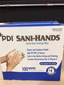 PDI Castile Soap Towelette for Professional and Hospital Use 100Box and PDI Sani-Hands Instant Hand Sanitizing Wipes 100Box