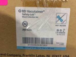 BD Vacutainer Safety-Lok Blood Collection Set 23G x 34 x 12 (0.6mm x 19mm x 305mm) 367283