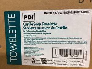 PDI Castile Soap Towelette for Professional and Hospital Use 100Box&nbsp