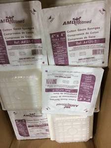 Open Case AMD Ritmed Cotton Gauze Sponges 4 x 4 (10 cm x 10 cm) A4121-T