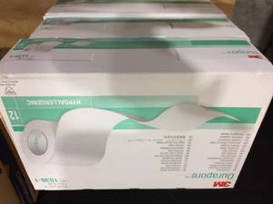 4 Boxes 3M Durapore Hypoallergenic Surgical Tape 1538-1 (1 x 10 yd) 12Box