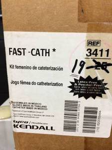 Partial Case Kendall FAST-CATH Female Urethral Catheterization Kit 3411