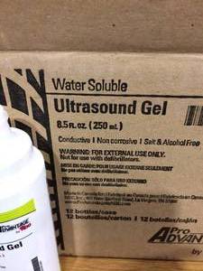 1 Partial Case Pro Advantage Water Soluble Ultrasound Gel 8.5 fl. oz (250 ml)