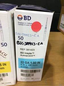 3 Boxes BD Insyte Autoguard 381423 Shielded I.V. Catheter 22 GA 1 (0.9mm x 25mm) 35mlmin