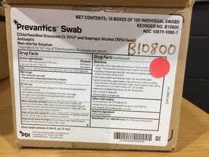 Prevantics Antiseptic Non-sterile Solution 100 Individual Swabs