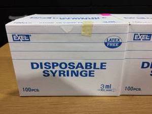EXELINT Disposable Syringe Latex Free 3 ml 100Box