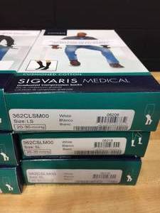 Lot Of 6 Boxes Sigvaris Medical Graduated Compression Socks Cushioned Cotton 000715