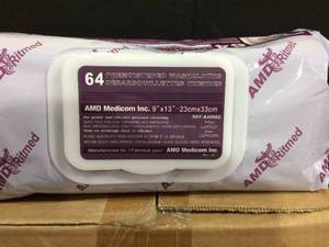 1 Case AMD Ritmed Premoistened Washcloths 9 x 13 (23 cm x 33 cm)