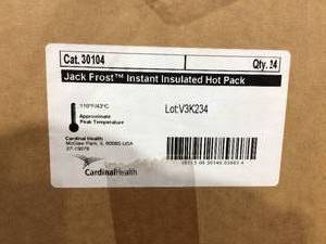 2 Cases CardinalHealth Jack Frost Instant Insulated Hot Packs